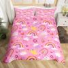 Rainbow King Queen Duvet Cover Colorful Rainbows Bedding Set Watercolor Floral Butterfly Comforter Cover Polyester Quilt Cover