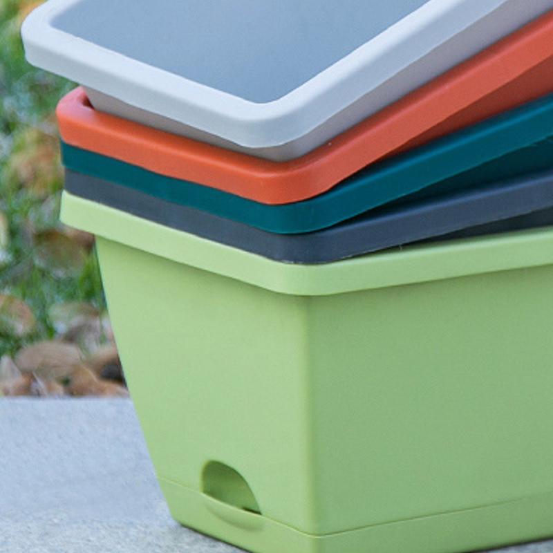 Kullanışlı Uzun Ömürlü Dikdörtgen Saksı Darbe Dayanımı Dikdörtgen Çiçek Kutusu Sebze Yetiştirme Saksısı Çok Amaçlı