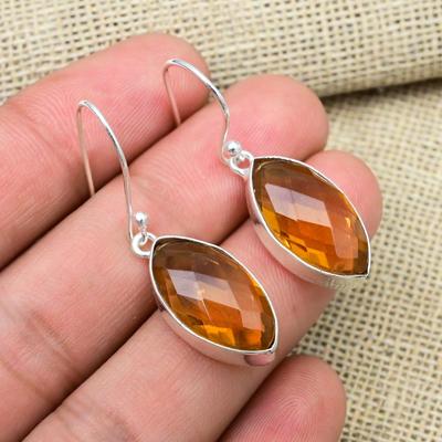 Morganit ädelsten Handgjorda smycken 925 Sterling Silver Helt nya örhängen för kvinnor