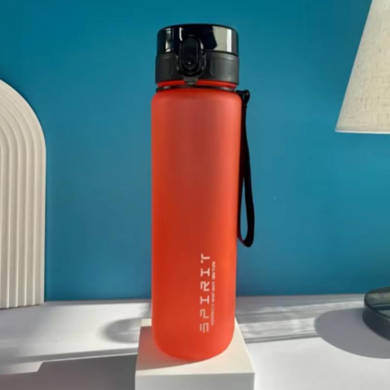 1000ML BPA-Free Matte Water Bottle with Leak-Proof Pop-Up Lid & Carry Strap - Portable for Outdoor, Sports, Hiking