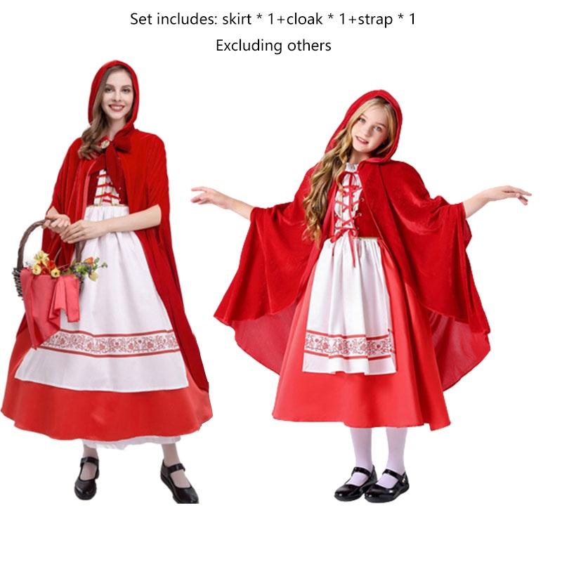 Hood Riding Roleplaying Costume Fairy Tale Princess Cosplay Party Halloween