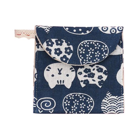 Sanitary Towel Napkin Portable Tear Resistant Cotton Flax Women Sanitary Pad Storage Case for Outdoor