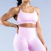 Seamless Matte Nylon Yoga Bra With Cross Back Design For Fitness And Workout