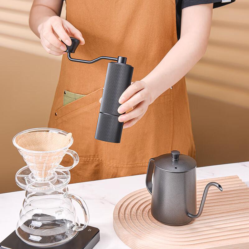 CLITON Hand-Crank Coffee Grinder, Portable Manual Coffee Maker with Coffee Pot And Filter Cup, Filter Paper Set