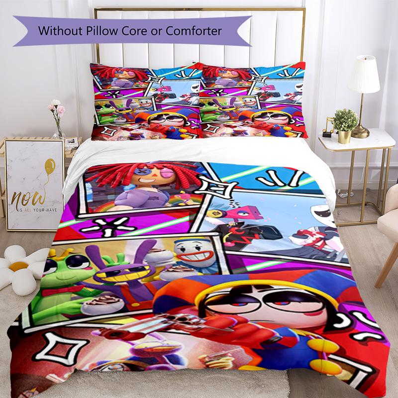 Set Biancheria da Letto Circo Digitale Copripiumino Traspirante con Federe Biancheria da Letto Decorativa per Camera da Letto Decorazione Casa Regalo di Compleanno