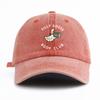 1pc BOOK CLUB Print Washed Baseball Cap for Adults,Minimalist Retro Style Casual Soft Adjustable Dad Hat,Perfect As Gift