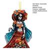 Halloween Car Pendant Skeleton Bride Rearview Mirror Ornament Car Interior Decor Gothic Style Auto Accessories