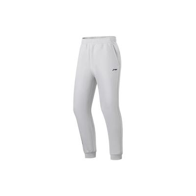 Série Fitness Li Ning Cor Sólida Logo Calça Jogger Masculina Parte de Baixo Cinza Moeda AKLT539-2