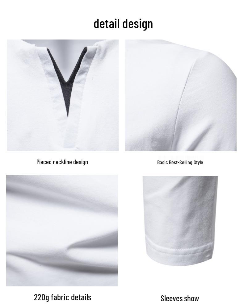 Men's Heavyweight Cotton Henley Long Sleeve T-Shirt, Spring/Autumn Style, Plus Size, Slim Fit