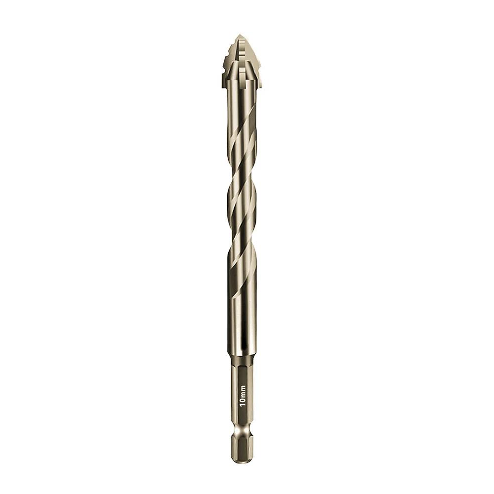 Yellow Coated Four Flute Eccentric Serrated Dry Drill Bit for Full Ceramic Glass Marble Concrete Sharp Sawtooth Cutting Head