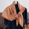 Silk Scarf 90x90cm Luxury Brand Twill Hair Print Head Large Handkerchief Hijab Shawl Women Bandanna Foulard Muffler Wrap