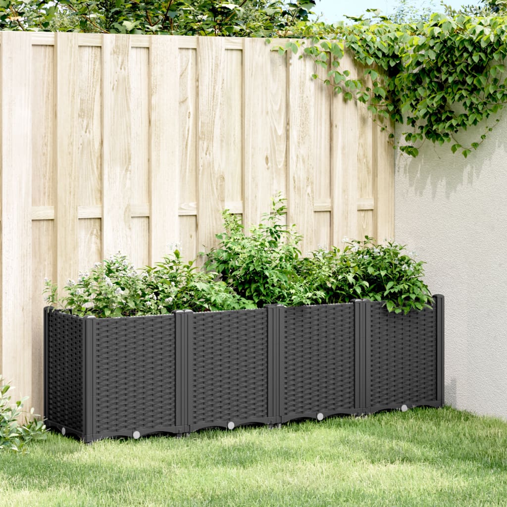 Plant Pot Black 160x40x53 cm PP