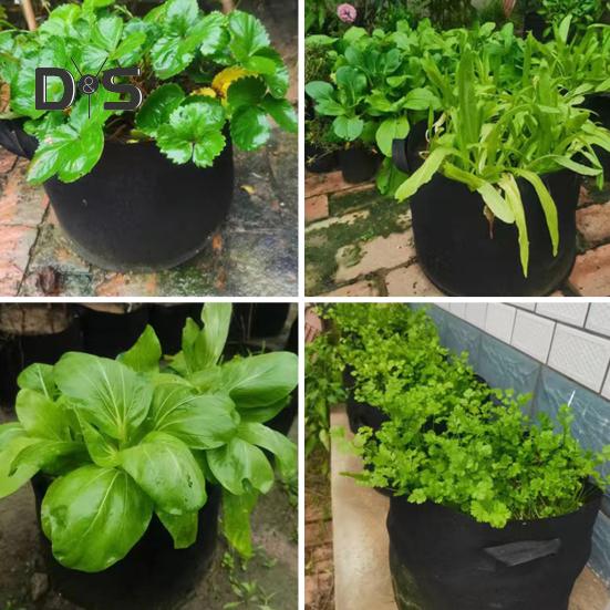 Saci de creștere din pâslă îngroșată, saci de creștere a plantelor cu mânere, saci de plantare respirabili, ghivece pentru flori, roșii, castraveți