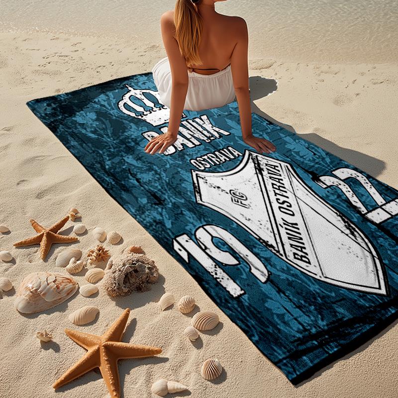 Banik Ostrava Wappen Emblem Mikrofaser Strandtuch, Leicht und Schnelltrocknend, für Sommerreisen, Strand-Essential, Schwimmbad