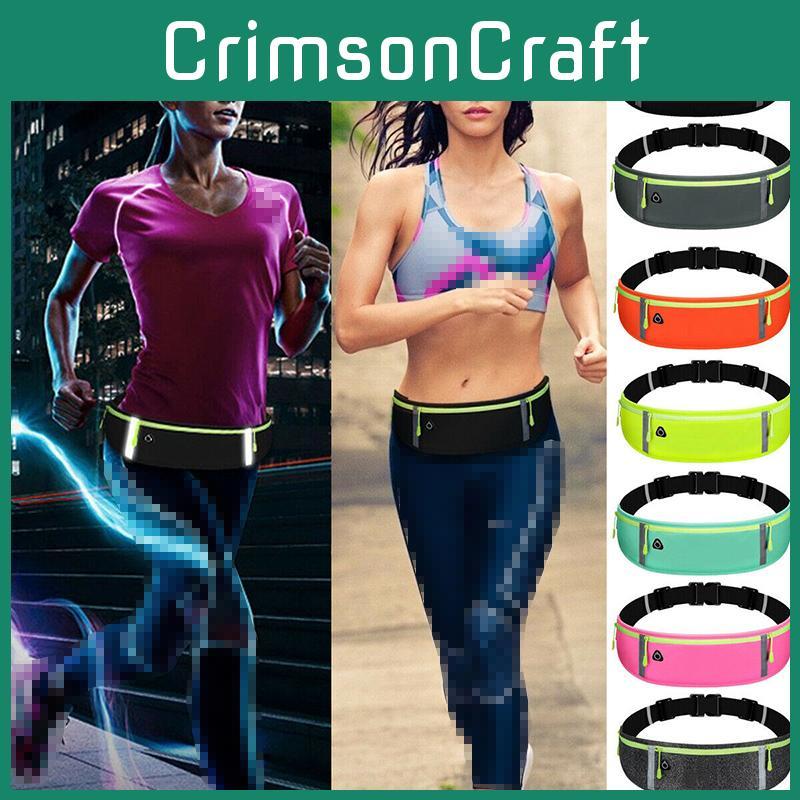 Cintura da Corsa Impermeabile Riflettente con Tasche Multiple e Zip Sigillata per lo Sport