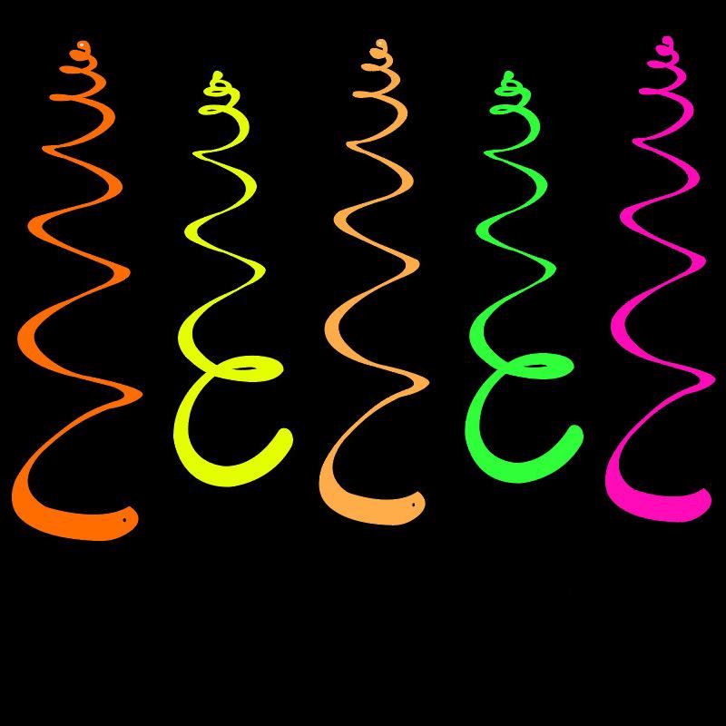 Fluorescent Happy Birthday Banner with Stars - Party Decoration