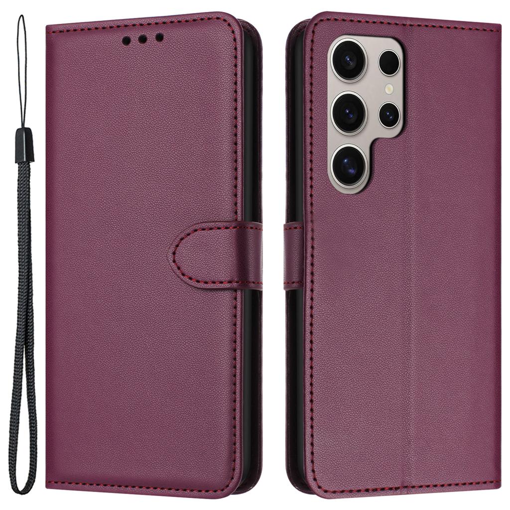 For Samsung Galaxy S24 Ultra Case Stand Leather Wallet Phone Cover with Strap