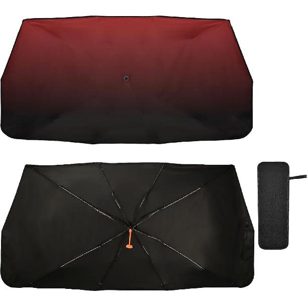 Red Black Car Sun Shade Windshield Car Umbrella Foldable Uv Ray Reflector Front Window Sun Shade Visor Shield Cover красный черный
