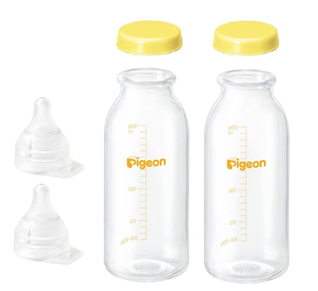 Pigeon 200ml Baby Bottle Set Bottle Breastfeeding Feeling Direct Attach Nipple SS general newborn KR Cap x 2 Sets [Set] 3-Piece (Baby KR-200, (for