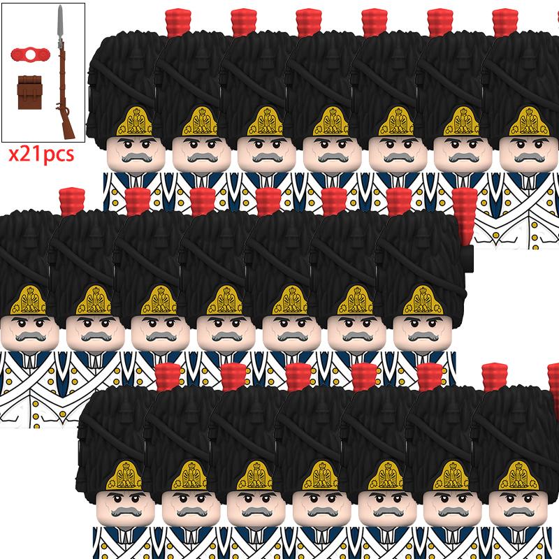 

21 шт. Военные Средневековые Солдаты Пираты Фигурки Армия Шотландский Фузилер Конструкторы Оружие Кирпичные Игрушки