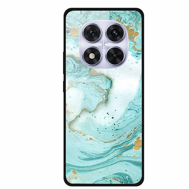 Tempered Glass Case For Xiaomi Redmi Note 14 Pro 5G Back Cover PC Hard Shockproof Cases Beer Marble Texture Cool Fashion Funda