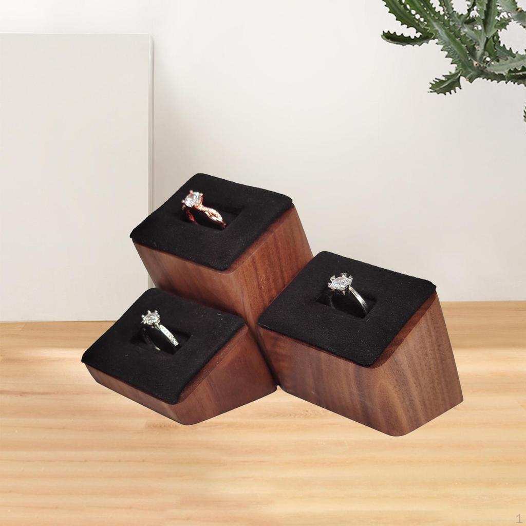 3 Piece Ring Holder, Display Stand, Wooden Counter Drawer, Jewelry Rack, Cabinet,