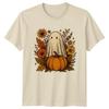 Cute Ghost and Pumpkin TShirt Autumn Fall Seasonal Gift For Him And Her