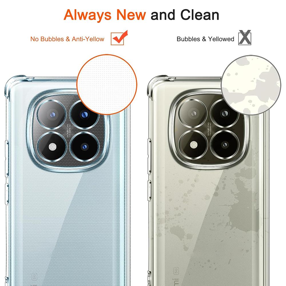 Anti-Knock AirBag Soft TPU Clear Phone Case Cover for Redmi Note 14 5G 4G Note 14 Pro 5G Note 14 Pro+ 5G Crystal Transparent Cases