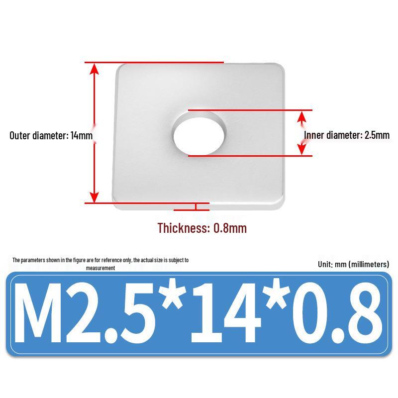 304 Stainless Steel Thickened Square Flat Washers M4-M24