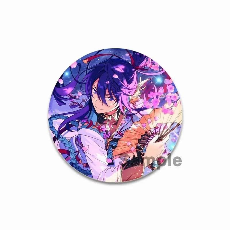 32/44/58MM Tinplate Brooch Ensemble Stars SOUMA KANZAKI Round Pins Cute Cartoon Badge for Backpacks Clothes Accesoory Jewelry