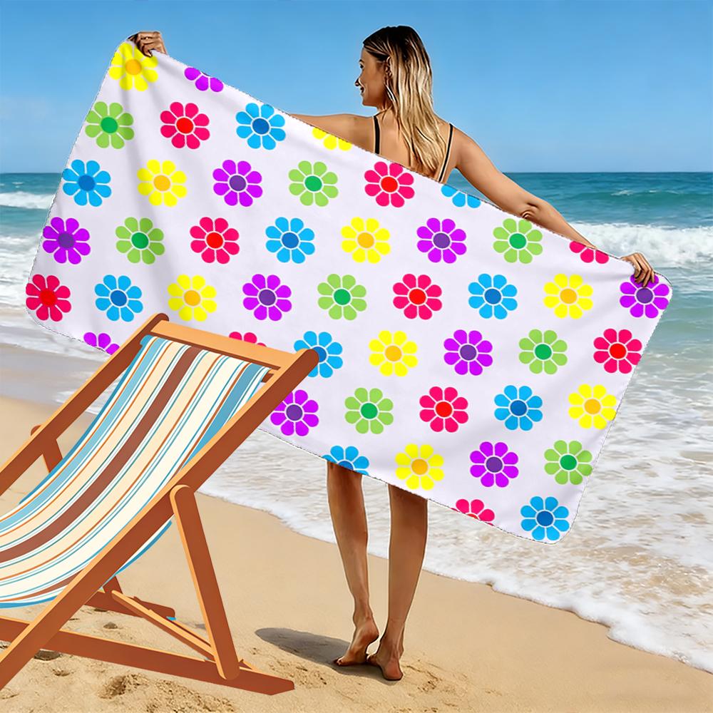 Colorful Floral Pattern Beach Towel Beach towel quick-drying for travel outdoor sports jogging beach and swimming
