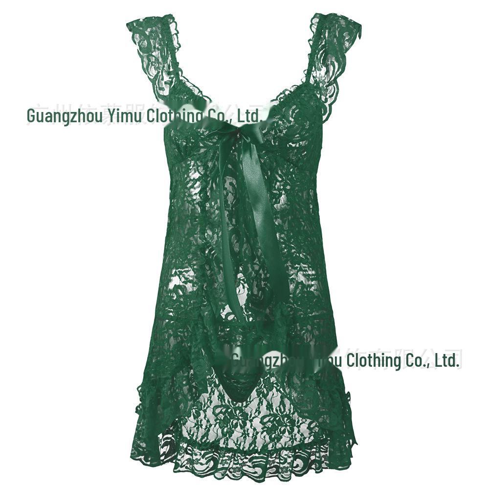 Sexy Lace Suspender Pajamas & Cardigan, S-6XL European and American Lingerie