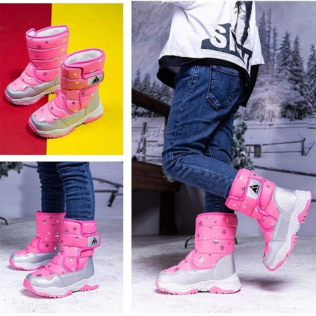 Putu Snow Junior Girls and Waterproof and Warm Winter Boots for Snow and Size Kids' Boots, Boots, Boys, Play, Skiing, More, 20.5cm