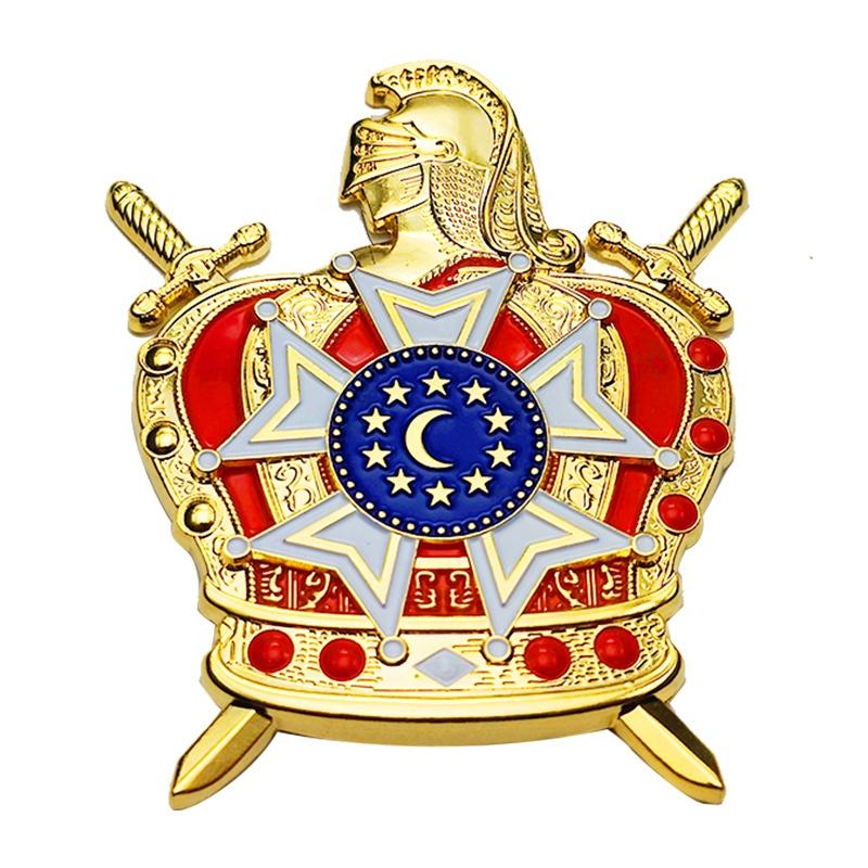 Metal Zinc Alloy Baking Paint Enamel Custom Masonic Car Logo Badge Pin Emblem
