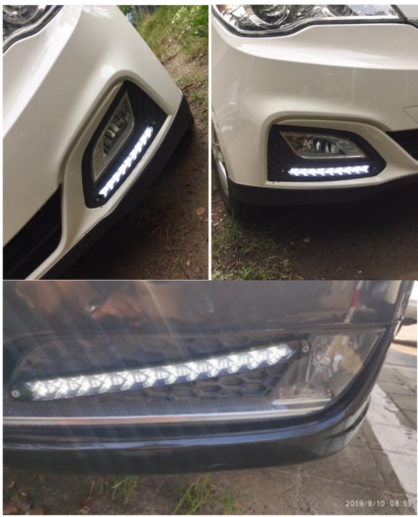 2x Car Flexible White/Amber 240 LED Fishbone Style Switchback Flowing Turn Signal Light DRL Knight Rider Strip Light Headlight Waterproof