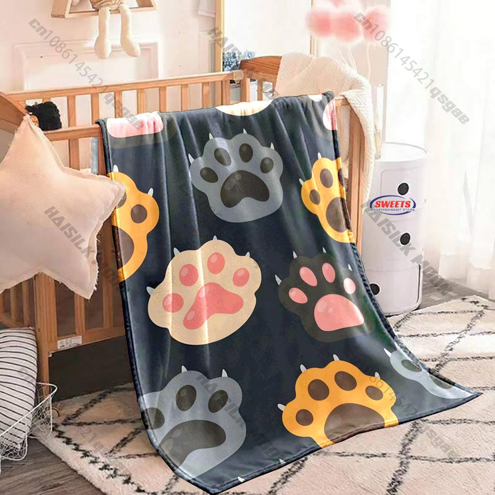 3D Cute Cat Paw Print Blanket, Soft Cozy Warm Giant Extra Large Blanket for Bed, Sofa, Couch, Travel, Camping, Wonderful Gifts