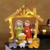 LED Lighted Traditional Christmas Nativity Scene Ornament Set Resins Figurines for Home Table and Fireplaces Decoration