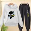 Children Hoodie Child Ninja Print 3-12 Years Old Boys Girls Toddler Coat Top+Pants Stylish Casual Black Sweatshirt Set