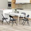 Folding Chairs, Set of 4, Steel Frame, 45 x 46 x 78 cm, Grey