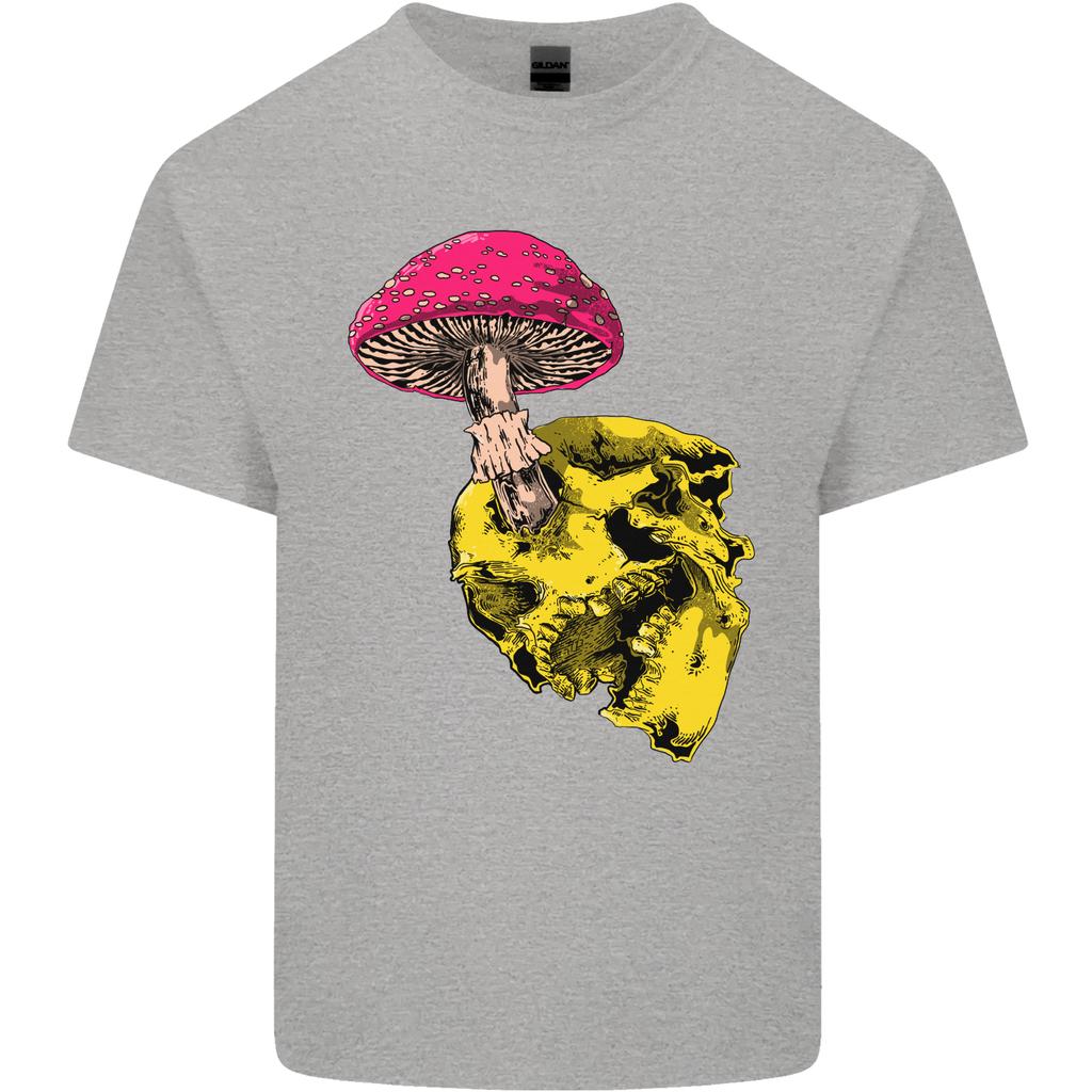 Mushroom Skull Toadstool Magic Gothic Unisexs Light Cotton TShirt