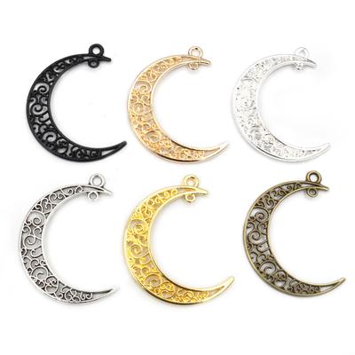 41x30mm 10pcs 6 Colors Plated  Moon Style Handmade Charms Pendant:DIY for Bracelet Necklace