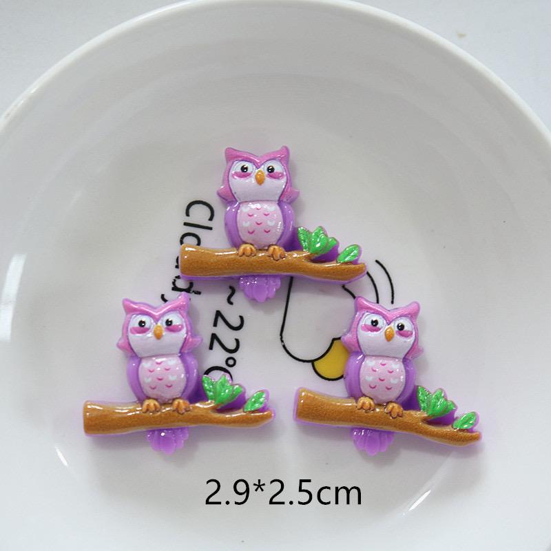 10Pcs Resin Colorful Kawaii Eye Bat Pumpkin owl Ghost Skull Figurines Flatback Stone DIY Bow Halloween Decor Scrapbook Crafts
