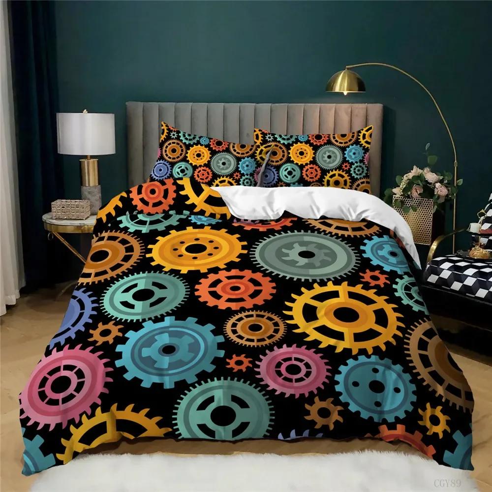 Print Orange Bike Beding Set Adult Peoples Children Kids Winter Soft Duvet Cover featuring Pilowcases Luminous Bicycle Patern Bedrom Warm Comforter