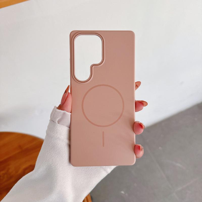 

For Magsafe Magnetic Solid Color Matte Hard Phone Case For Samsung S25 Ultra S23 S21 S22 S24 Ultra Plus Note 20 Ultra Back Cover Galaxy S25 золотой