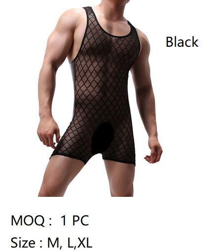 Wish 2022 Net Yarn Sports Mesh Bodysuit Men's Sexy Underwear Men's Sexy Lingerie