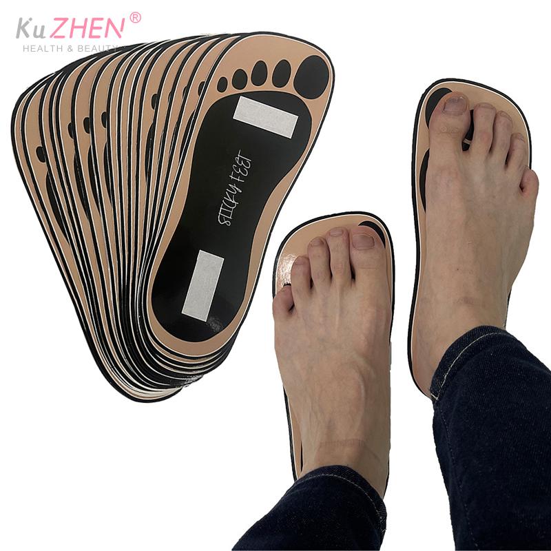 10 Pares Chinelos Descartáveis Femininos para Bronzeamento Pés Pegajosos para Bronzeamento Protetores de Almofadas de Pé para Spray Tan Adesivos para Acessório Corporal Chinelo