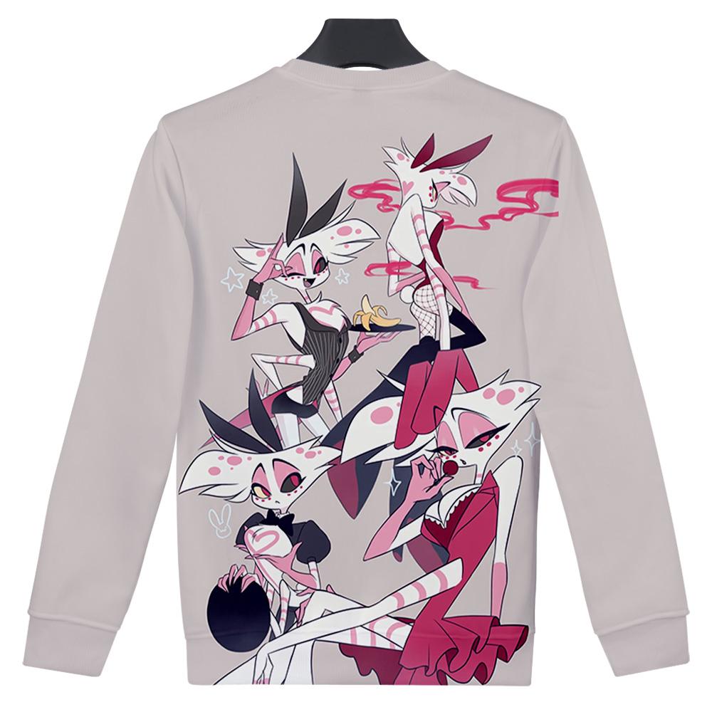 10 Colors Women Men's Hazbin Hotel Anime Print Hoodies Round Neck Sweatshirts Man Travel Pullover Male Top Streetwear Outdoor Tracksuit