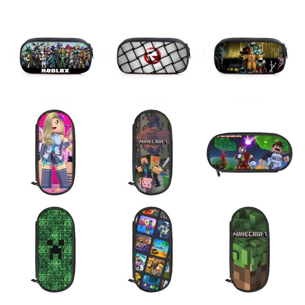 Vibrant Roblox Single Layer Pencil Case Durable Polyester Rectangular Kids Stationery Bag