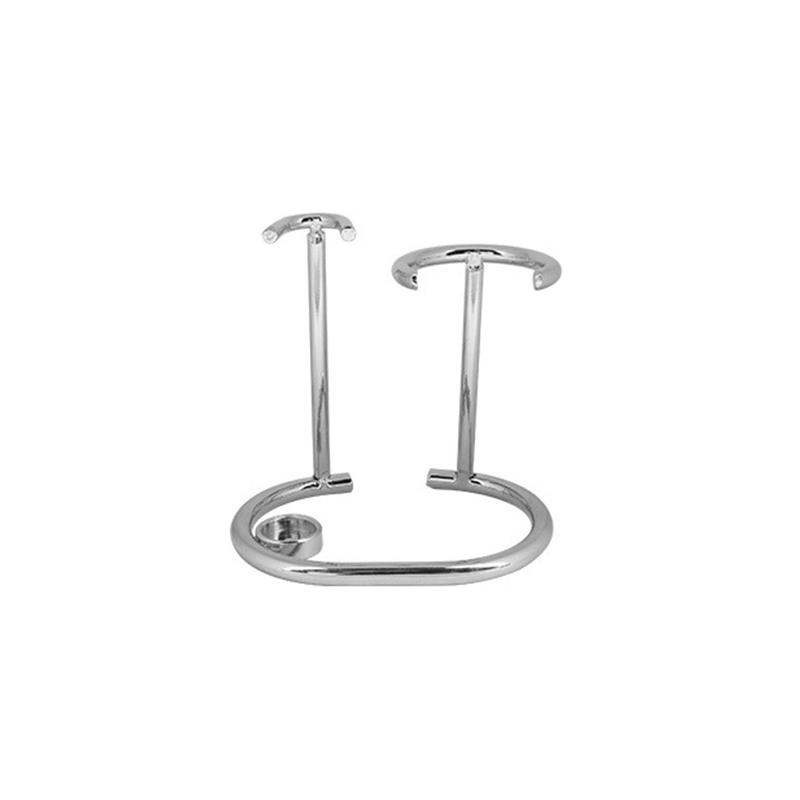 Metal Men Shaving Tool Holder Silver Compact Curved Shaving Brush Manual Razor Stand Holders Beard Clean Shaver