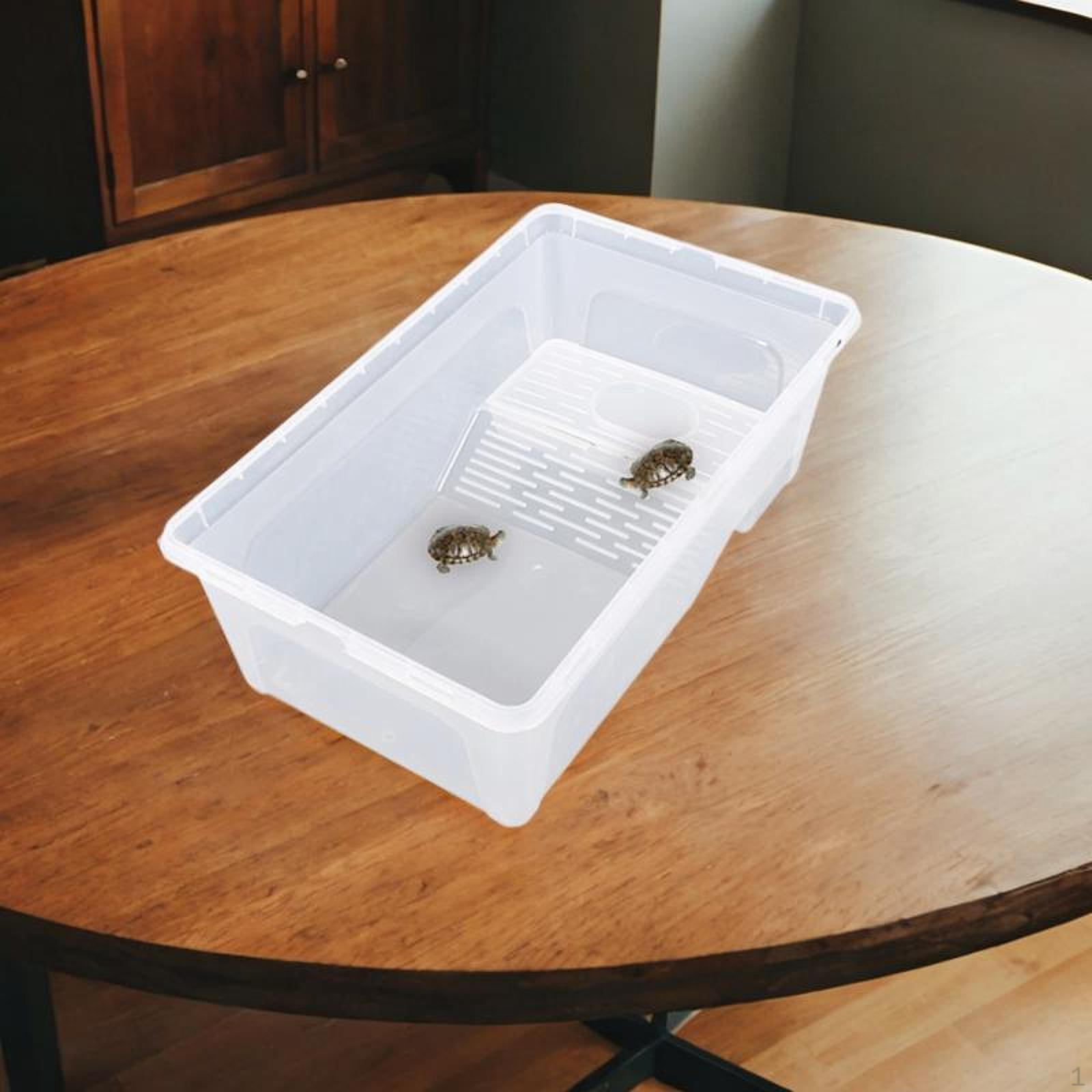 

Аквариум для черепах, контейнер для демонстрации домашних животных, рампа для купания, ящик для разведения рептилий с платформой для лягушек S